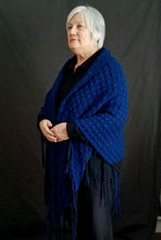 Load image into Gallery viewer, Mabel&#39;s Modern Crochet- Midnight Blue- Long Shawl
