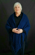 Load image into Gallery viewer, Mabel&#39;s Modern Crochet- Midnight Blue- Long Shawl
