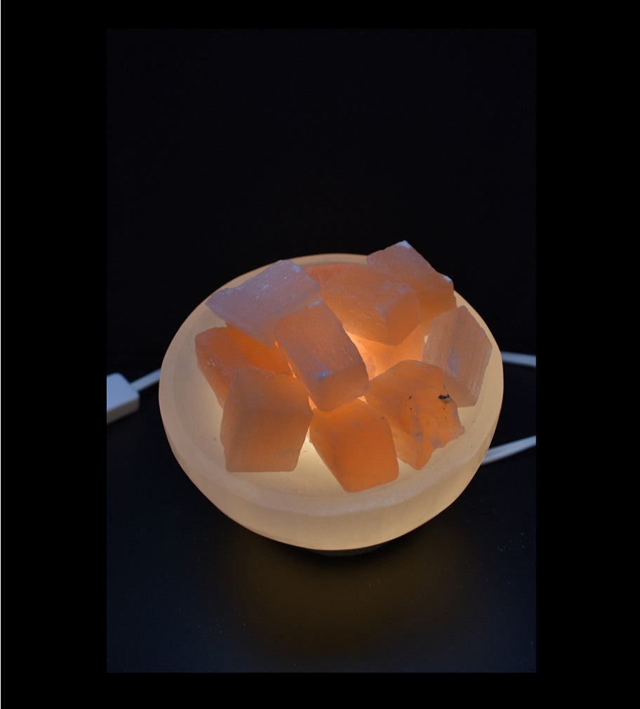 Bringing Nature Inside -Lamps -Selenite Bowl with Loose Chips